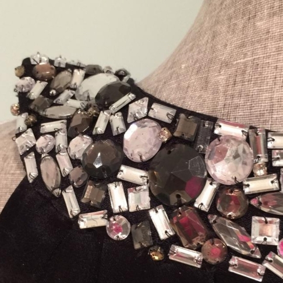 FCUK Y2K Vintage Crystal embellished black halter Formal - Picture 4 of 4